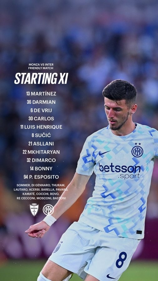 国米vs蒙扎首发：劳塔罗、图拉姆替补，恩里克、F-埃斯波托尼出战